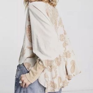 Free People True Perfection Cotton Tee in Almond Milk NWT